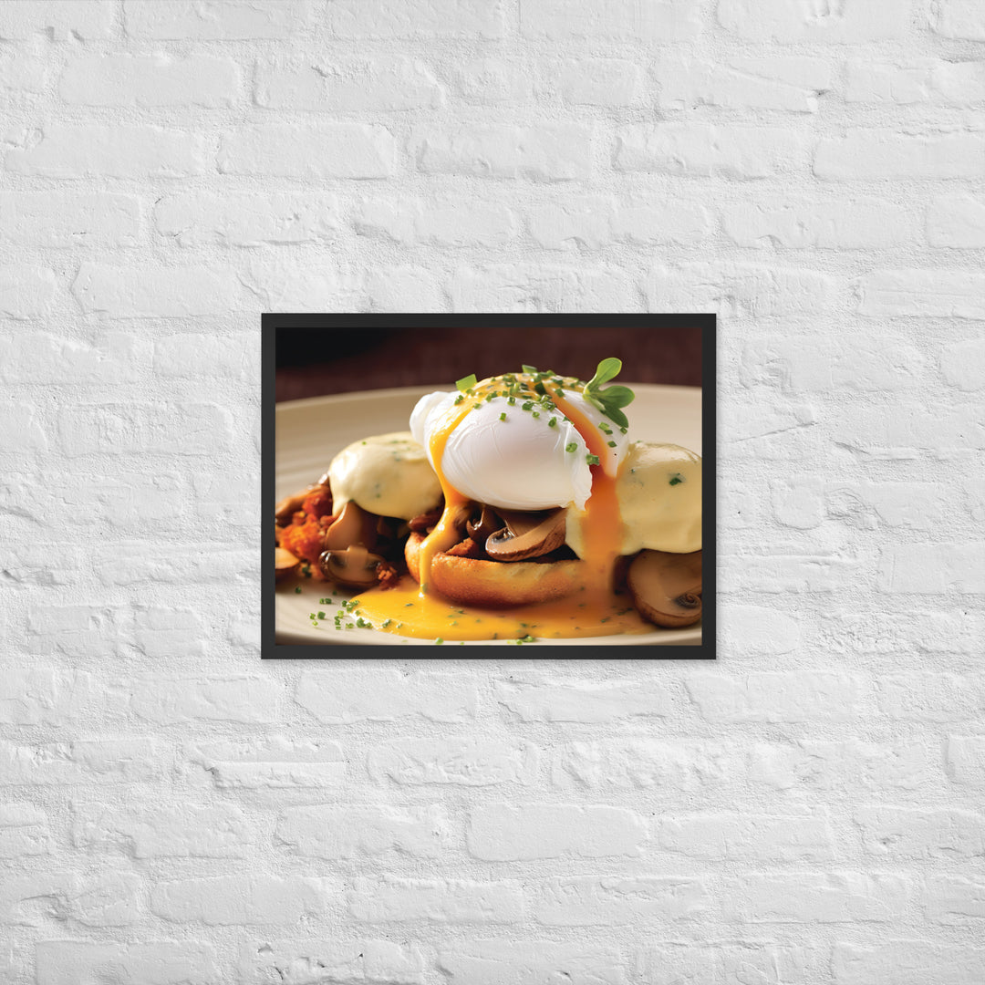 Mushroom and Truffle Eggs Benedict Framed poster 🤤 from Yumify.AI