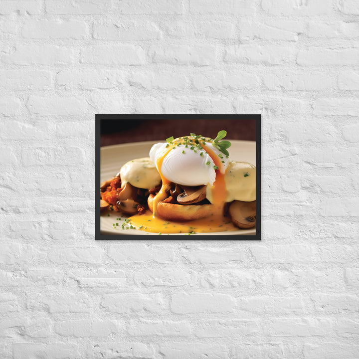 Mushroom and Truffle Eggs Benedict Framed poster 🤤 from Yumify.AI