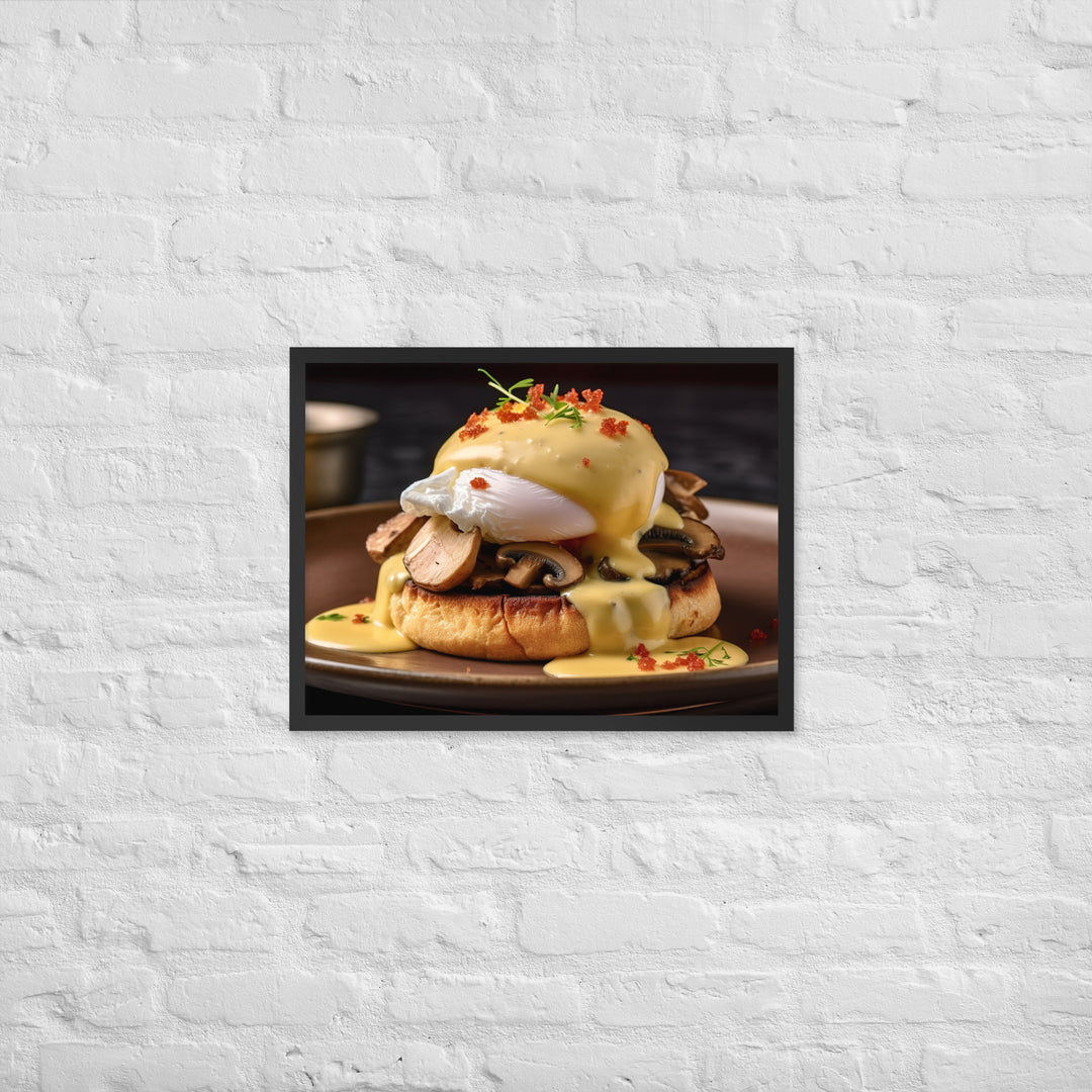 Mushroom and Truffle Eggs Benedict Framed poster 🤤 from Yumify.AI