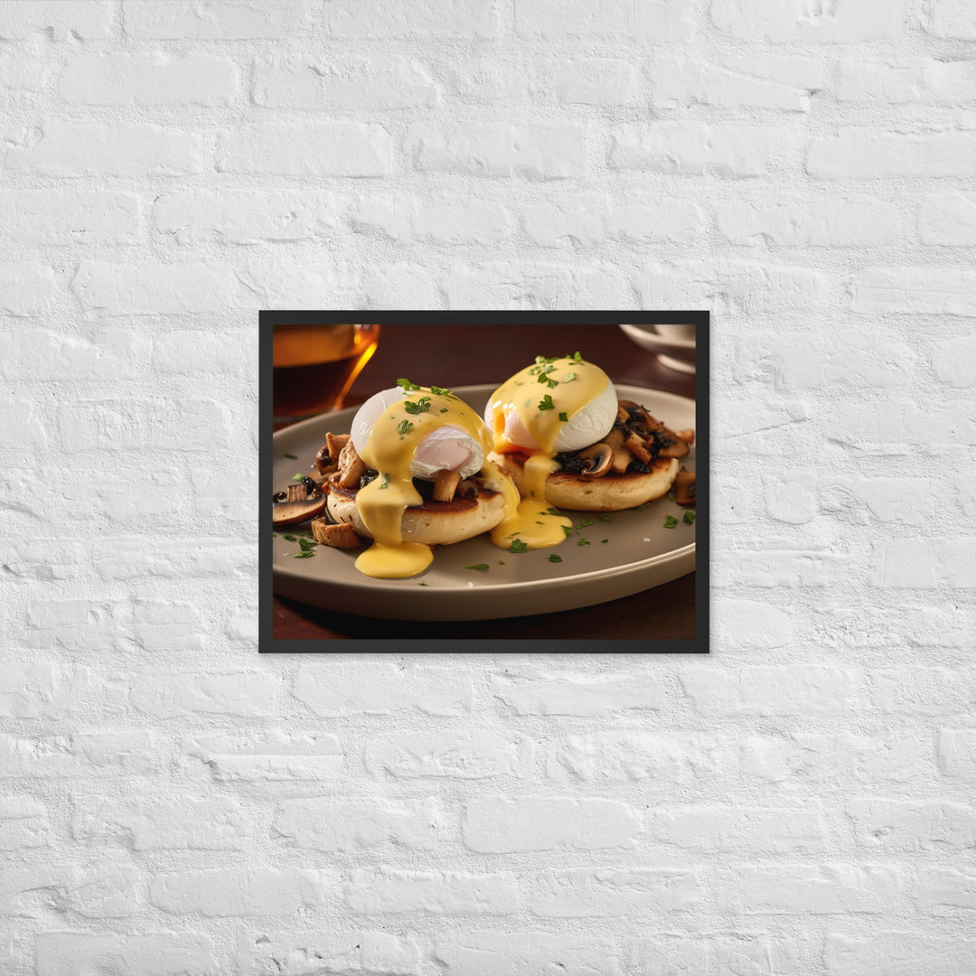 Mushroom and Truffle Eggs Benedict Framed poster 🤤 from Yumify.AI