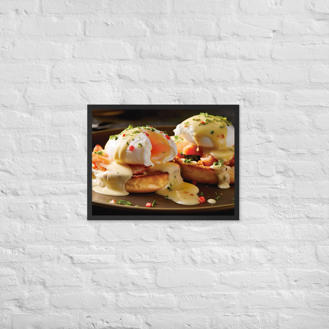 Crab or Lobster Eggs Benedict Framed poster 🤤 from Yumify.AI