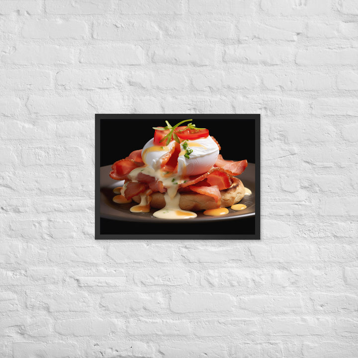 Bacon and Tomato Eggs Benedict Framed poster 🤤 from Yumify.AI