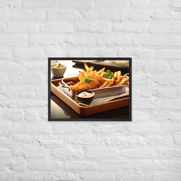 Gourmet Fish and Chips Framed poster 🤤 from Yumify.AI