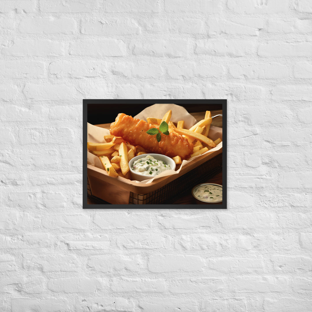 Gourmet Fish and Chips Framed poster 🤤 from Yumify.AI