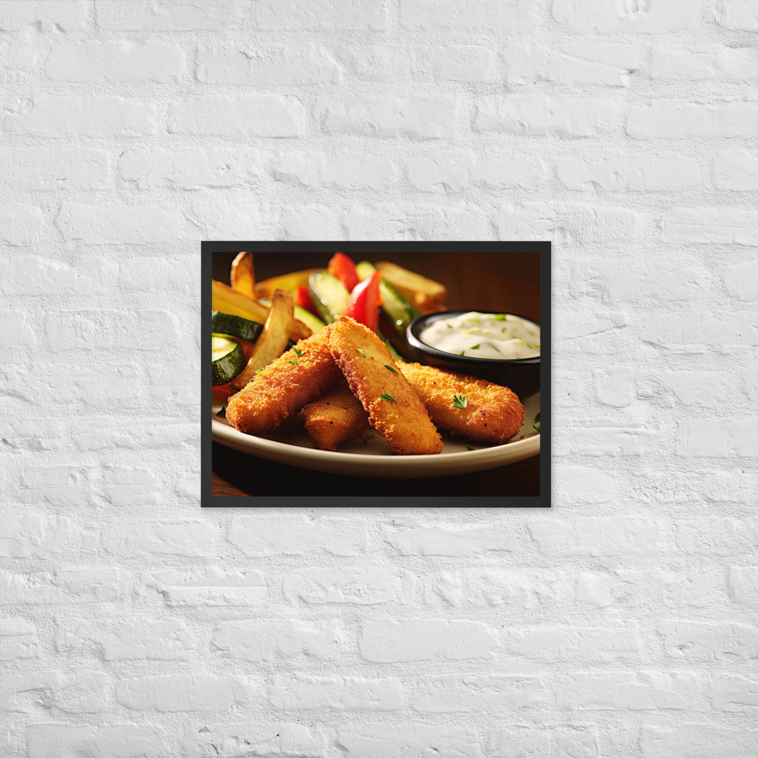 Fish and Zucchini Fries Framed poster 🤤 from Yumify.AI