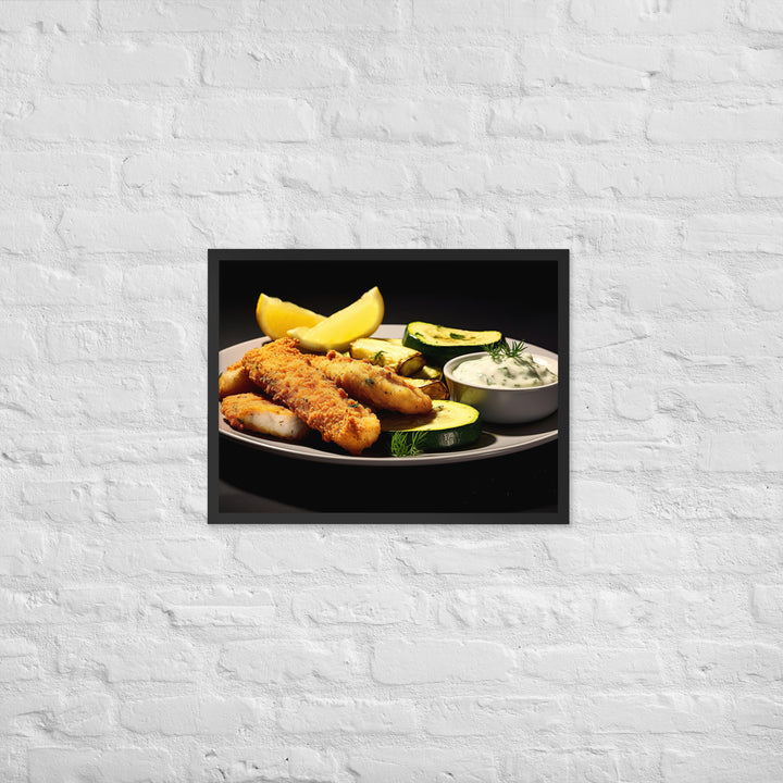 Fish and Zucchini Fries Framed poster 🤤 from Yumify.AI