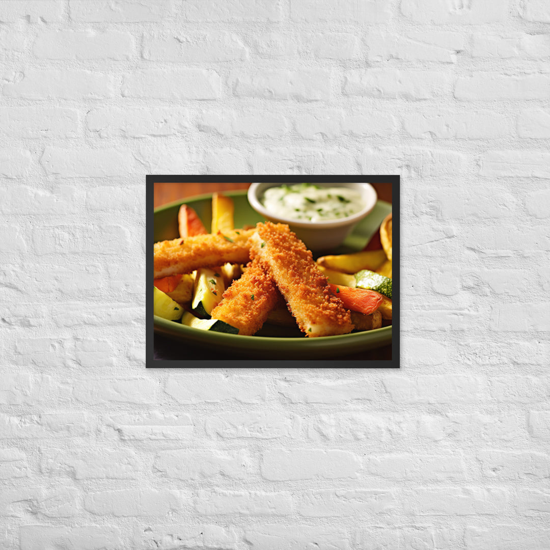 Fish and Zucchini Fries Framed poster 🤤 from Yumify.AI