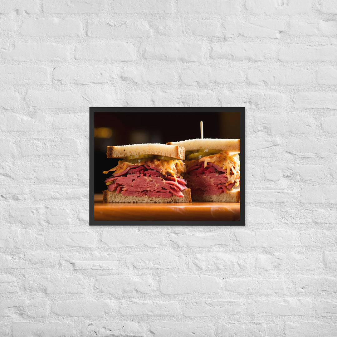 Montreal Smoked Meat Sandwich Framed poster 🤤 from Yumify.AI