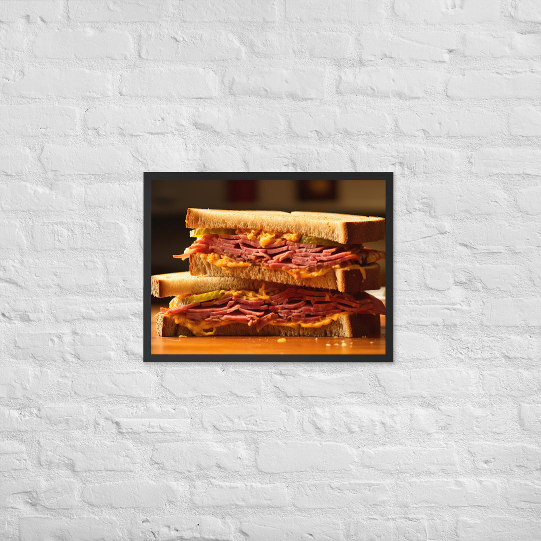 Montreal Smoked Meat Sandwich Framed poster 🤤 from Yumify.AI