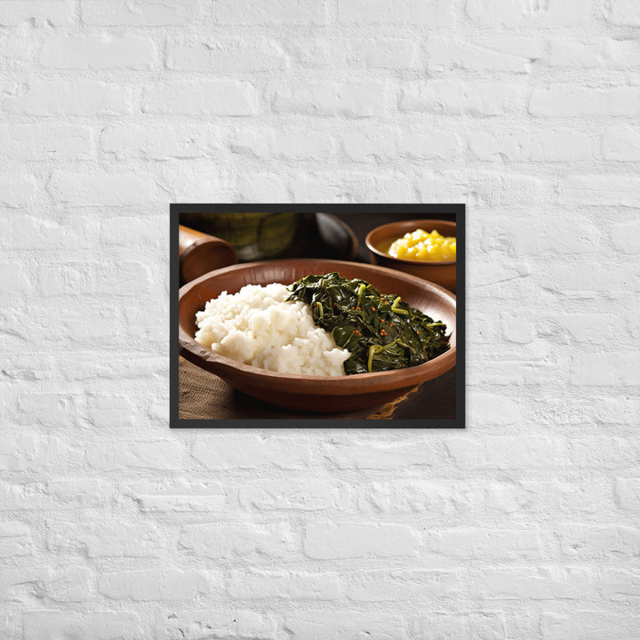 Ugali with Sukuma Wiki Framed poster 🤤 from Yumify.AI