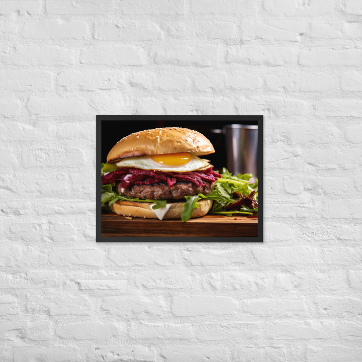 Kiwi Burger Framed poster 🤤 from Yumify.AI