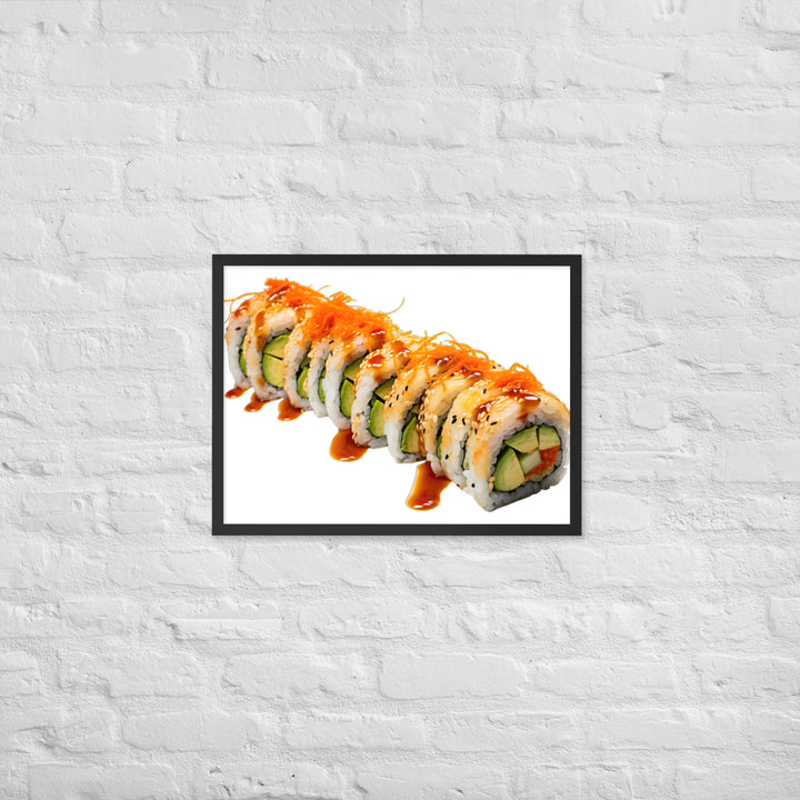 Vibrant Dragon Roll Sushi Framed poster 🤤 from Yumify.AI