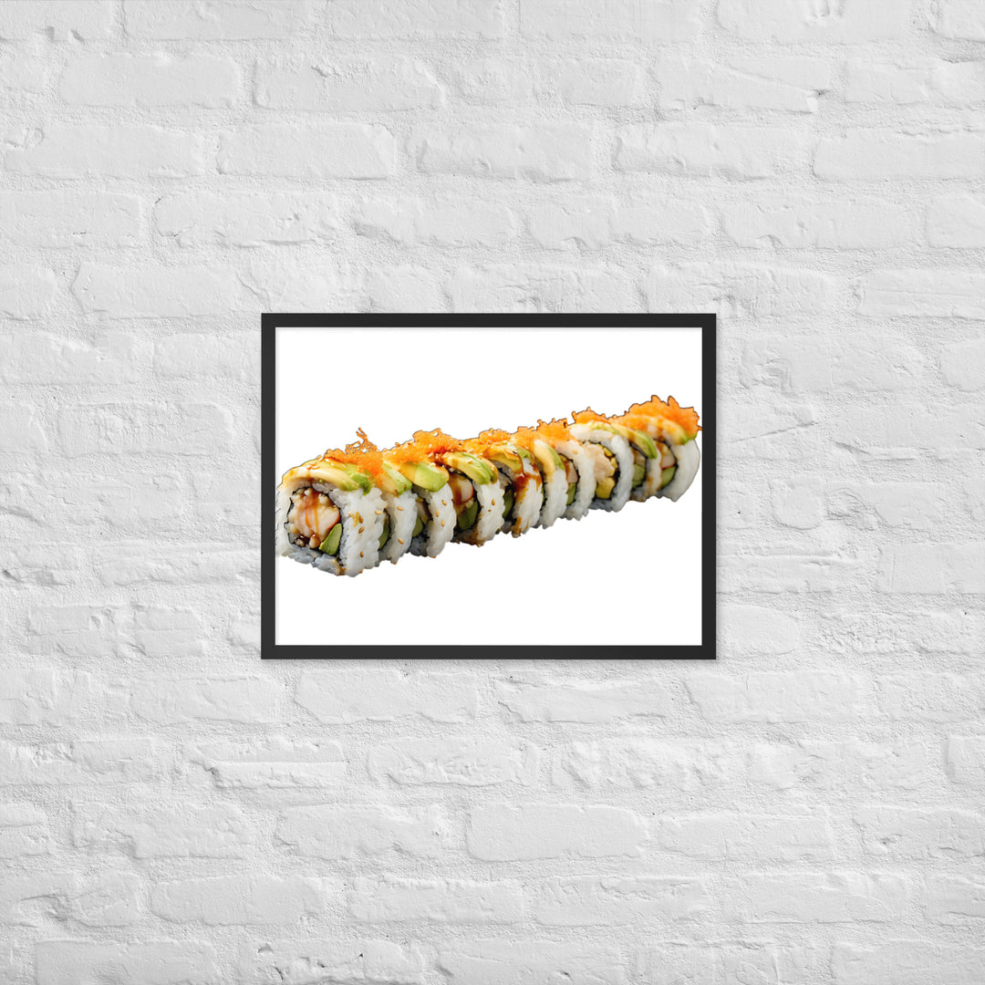 Vibrant Dragon Roll Sushi Framed poster 🤤 from Yumify.AI