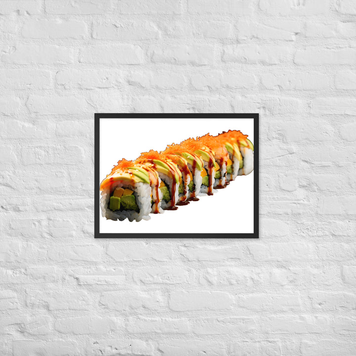 Vibrant Dragon Roll Sushi Framed poster 🤤 from Yumify.AI