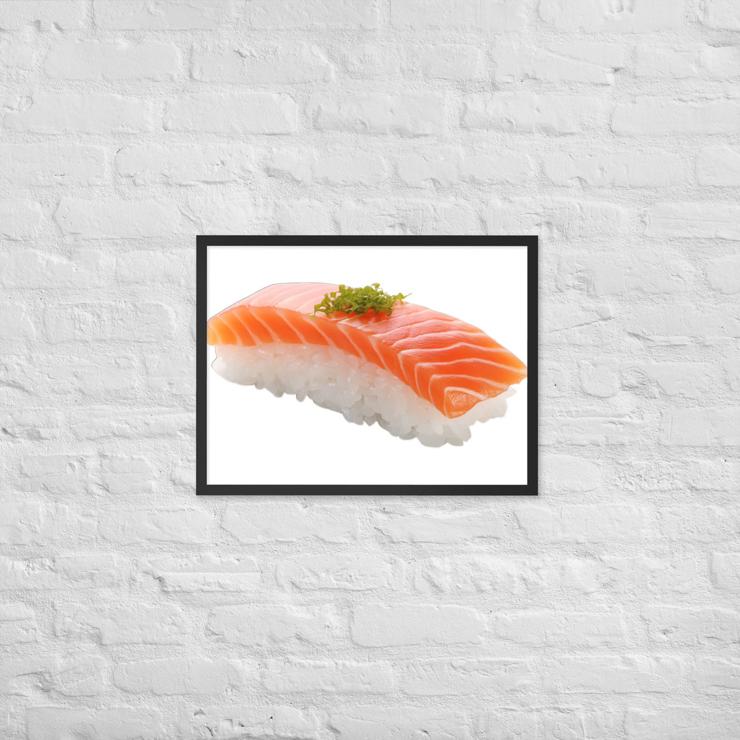 Glistening Salmon Nigiri Framed poster 🤤 from Yumify.AI