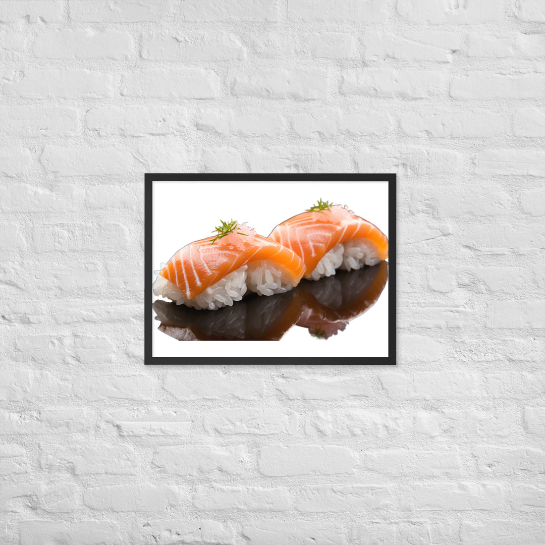 Glistening Salmon Nigiri Framed poster 🤤 from Yumify.AI