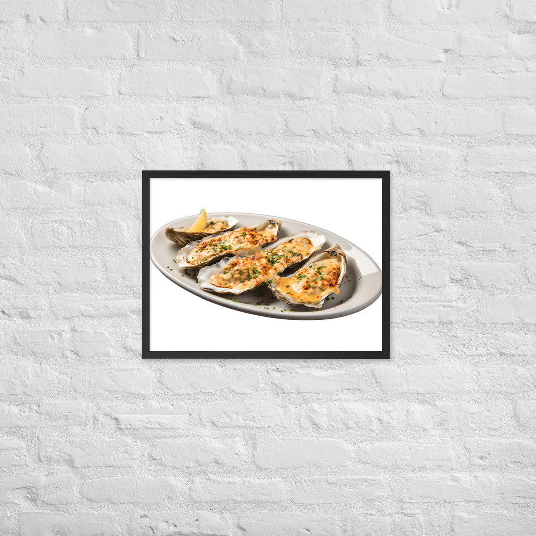 Grilled Oysters with Garlic Butter Framed poster 🤤 from Yumify.AI