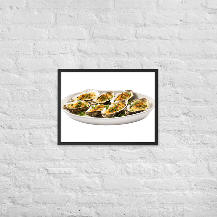 Grilled Oysters with Garlic Butter Framed poster 🤤 from Yumify.AI