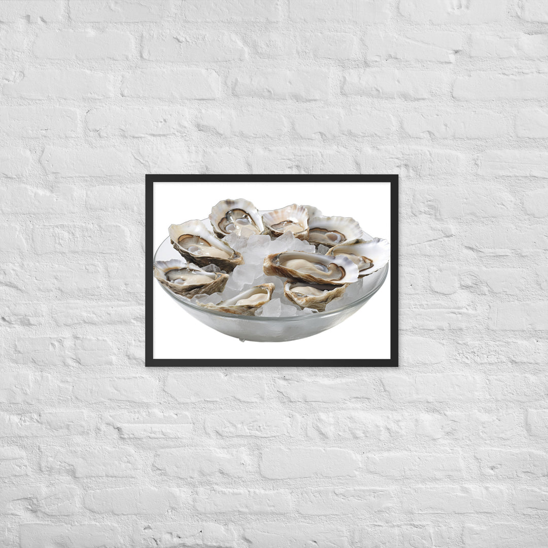 Fresh Raw Oysters Framed poster 🤤 from Yumify.AI