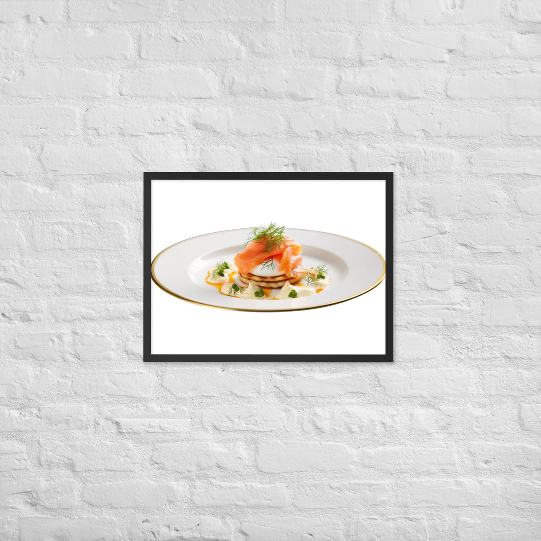 Salmon Eggs Benedict Framed poster 🤤 from Yumify.AI