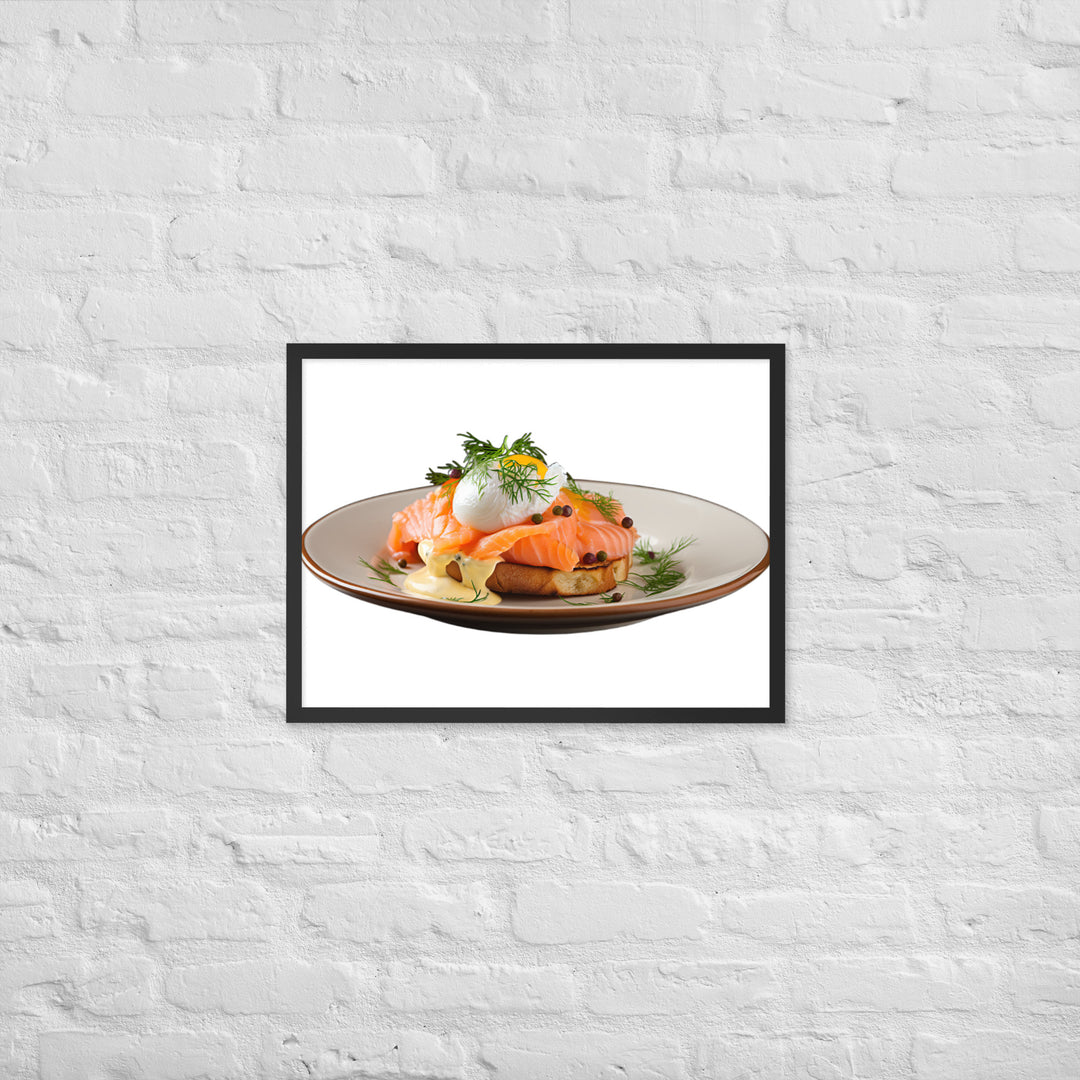 Salmon Eggs Benedict Framed poster 🤤 from Yumify.AI