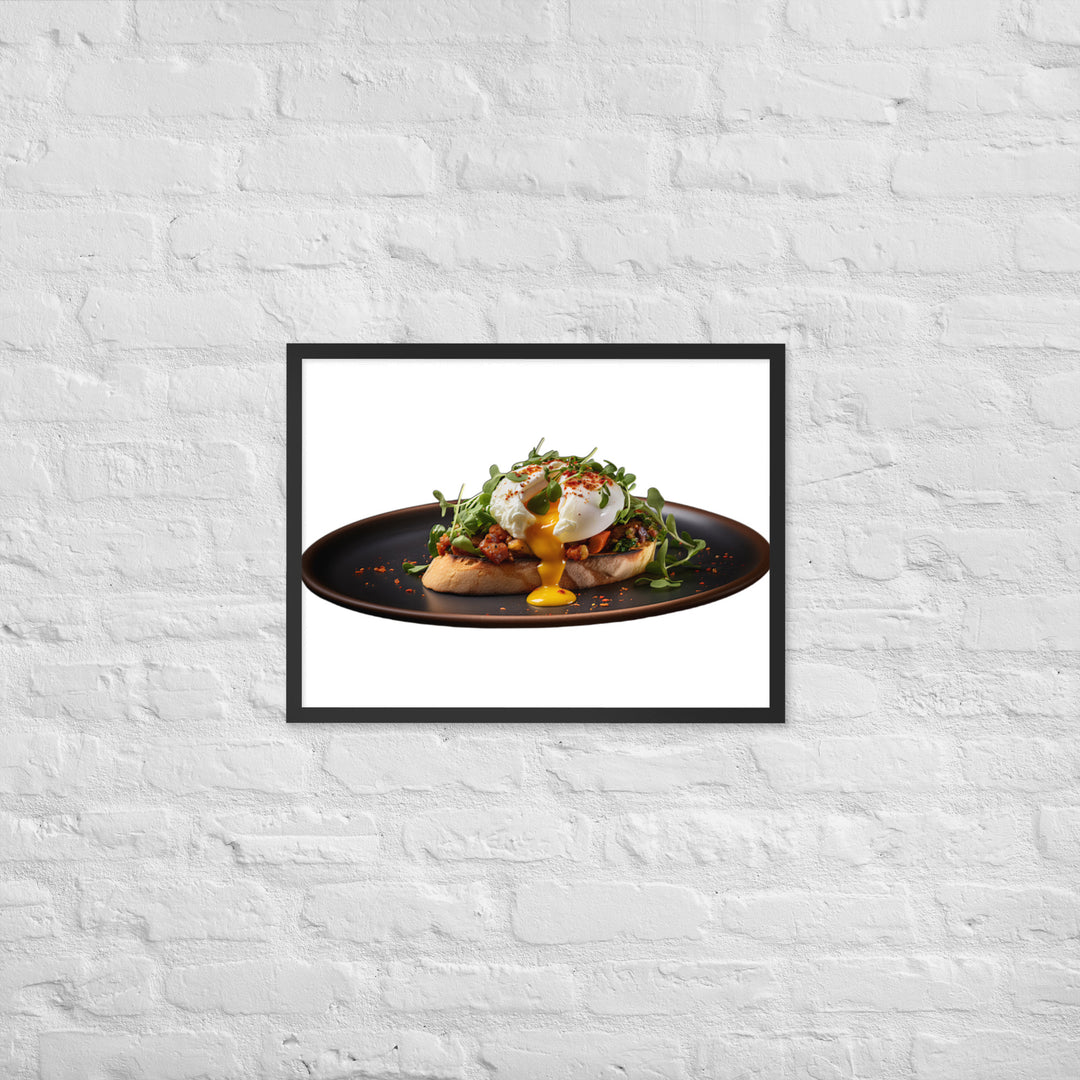 Chorizo Eggs Benedict Framed poster 🤤 from Yumify.AI