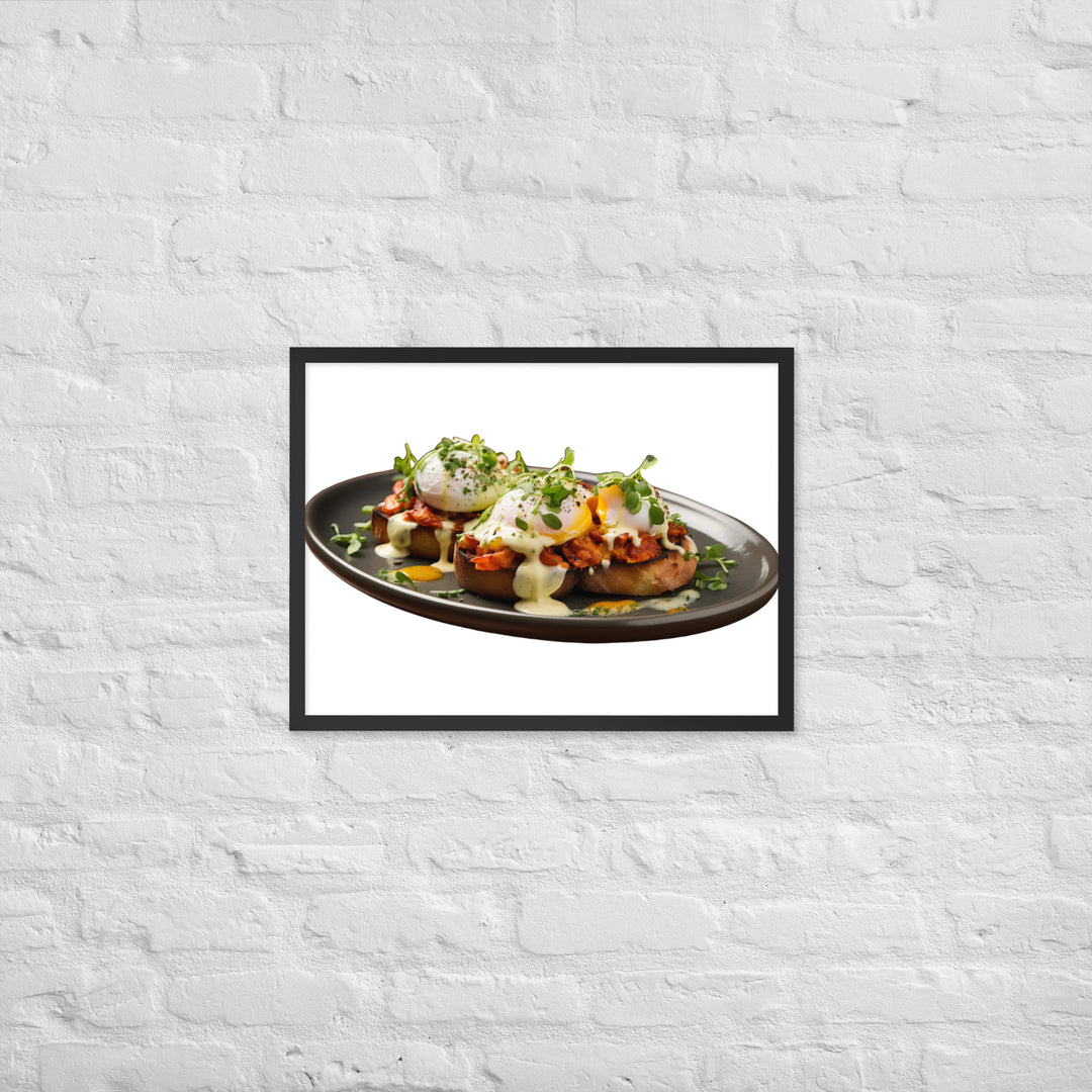 Chorizo Eggs Benedict Framed poster 🤤 from Yumify.AI