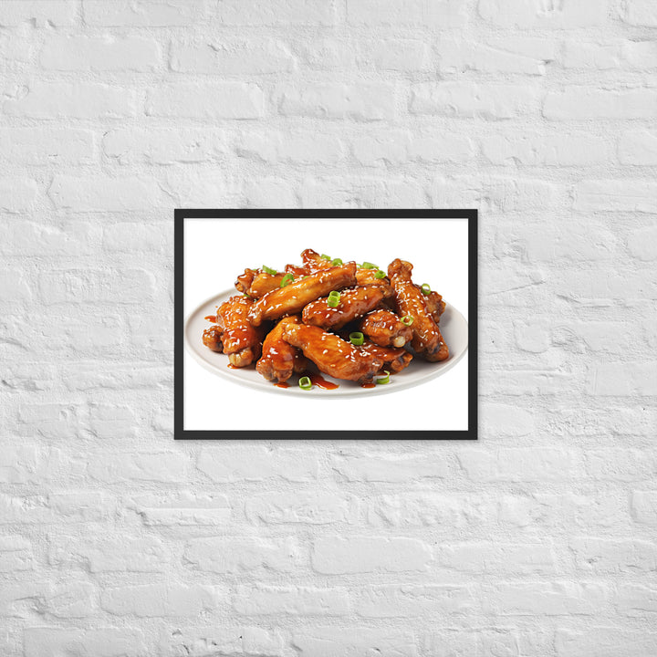 Teriyaki Glazed Chicken Wings Framed poster 🤤 from Yumify.AI