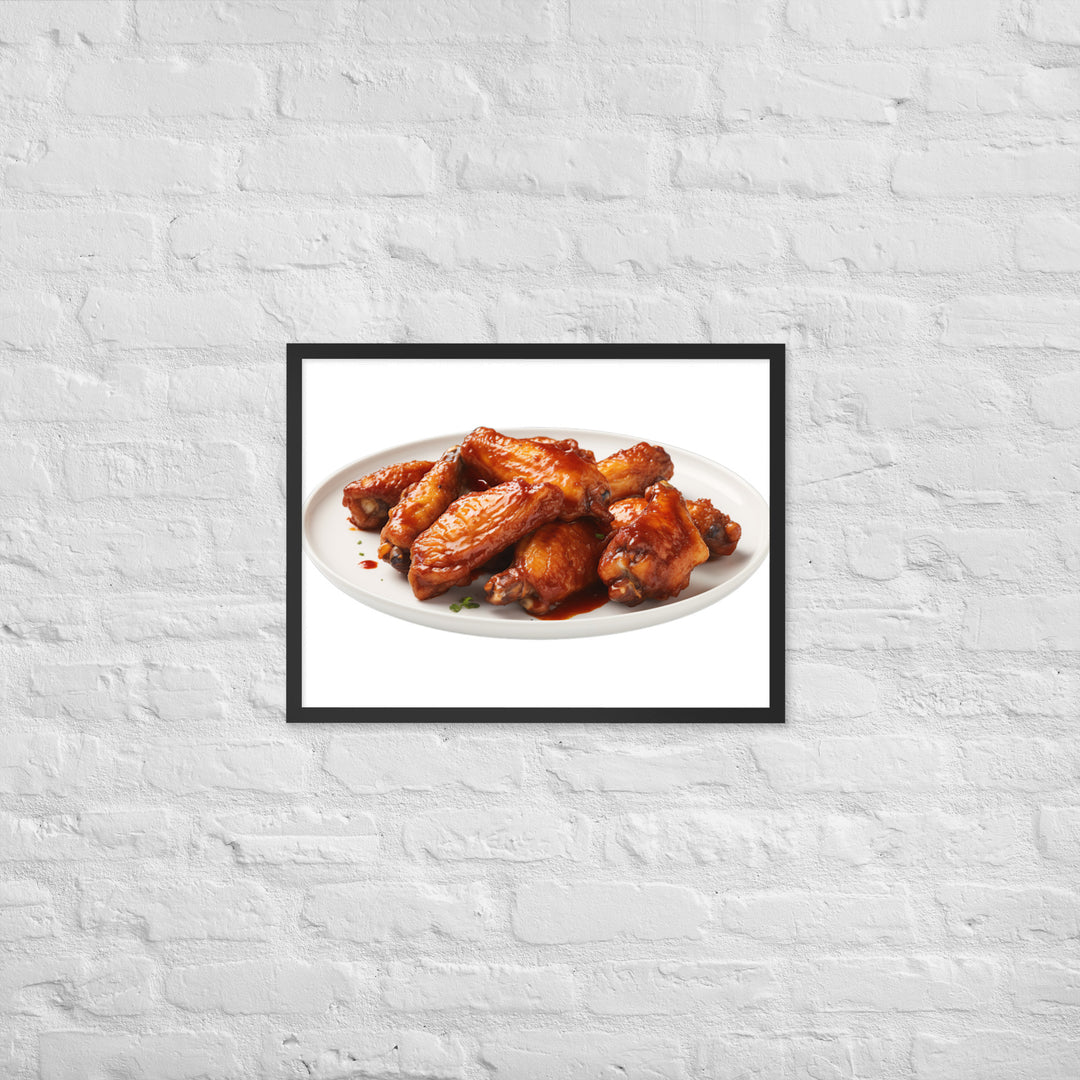 Sweet BBQ Chicken Wings Framed poster 🤤 from Yumify.AI