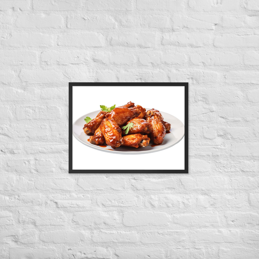 Sweet BBQ Chicken Wings Framed poster 🤤 from Yumify.AI