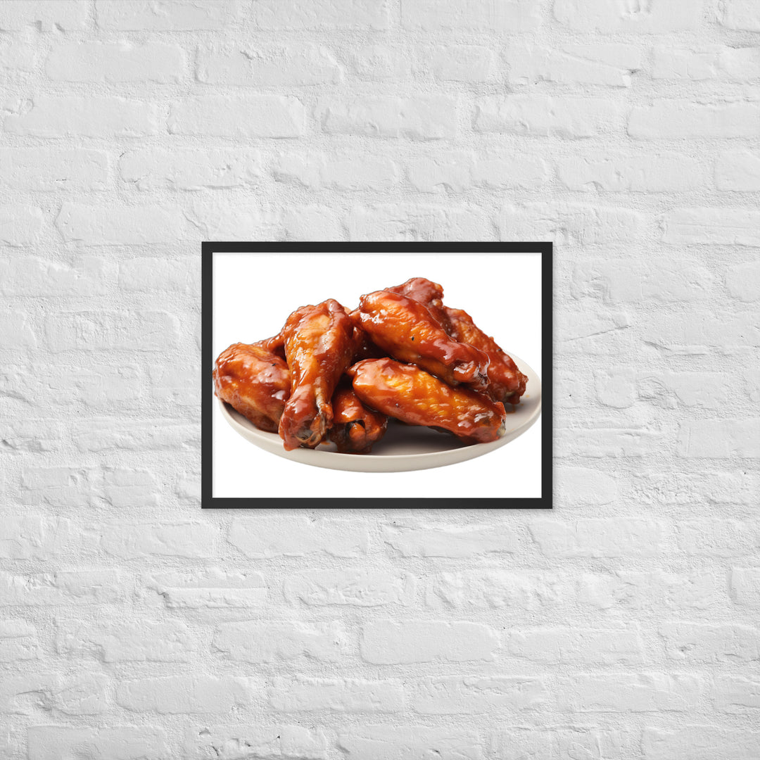 Sweet BBQ Chicken Wings Framed poster 🤤 from Yumify.AI