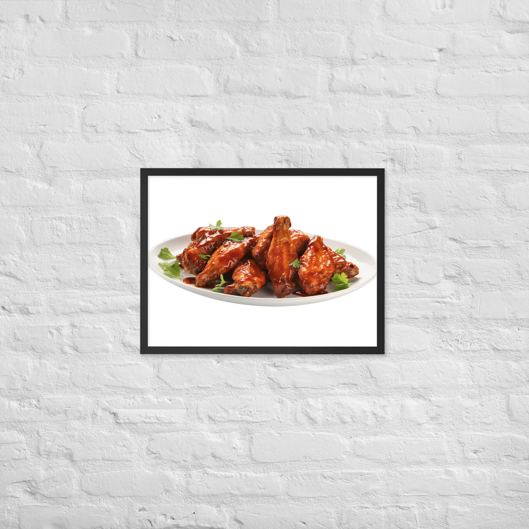 Sweet BBQ Chicken Wings Framed poster 🤤 from Yumify.AI