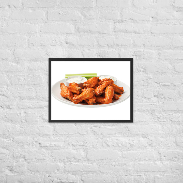 Spicy Buffalo Chicken Wings Framed poster 🤤 from Yumify.AI