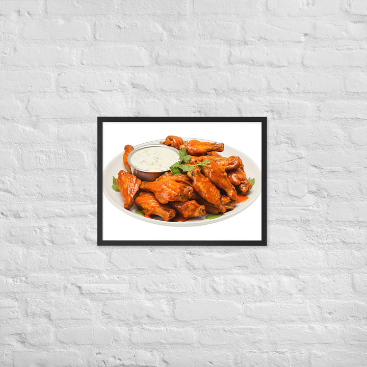 Spicy Buffalo Chicken Wings Framed poster 🤤 from Yumify.AI