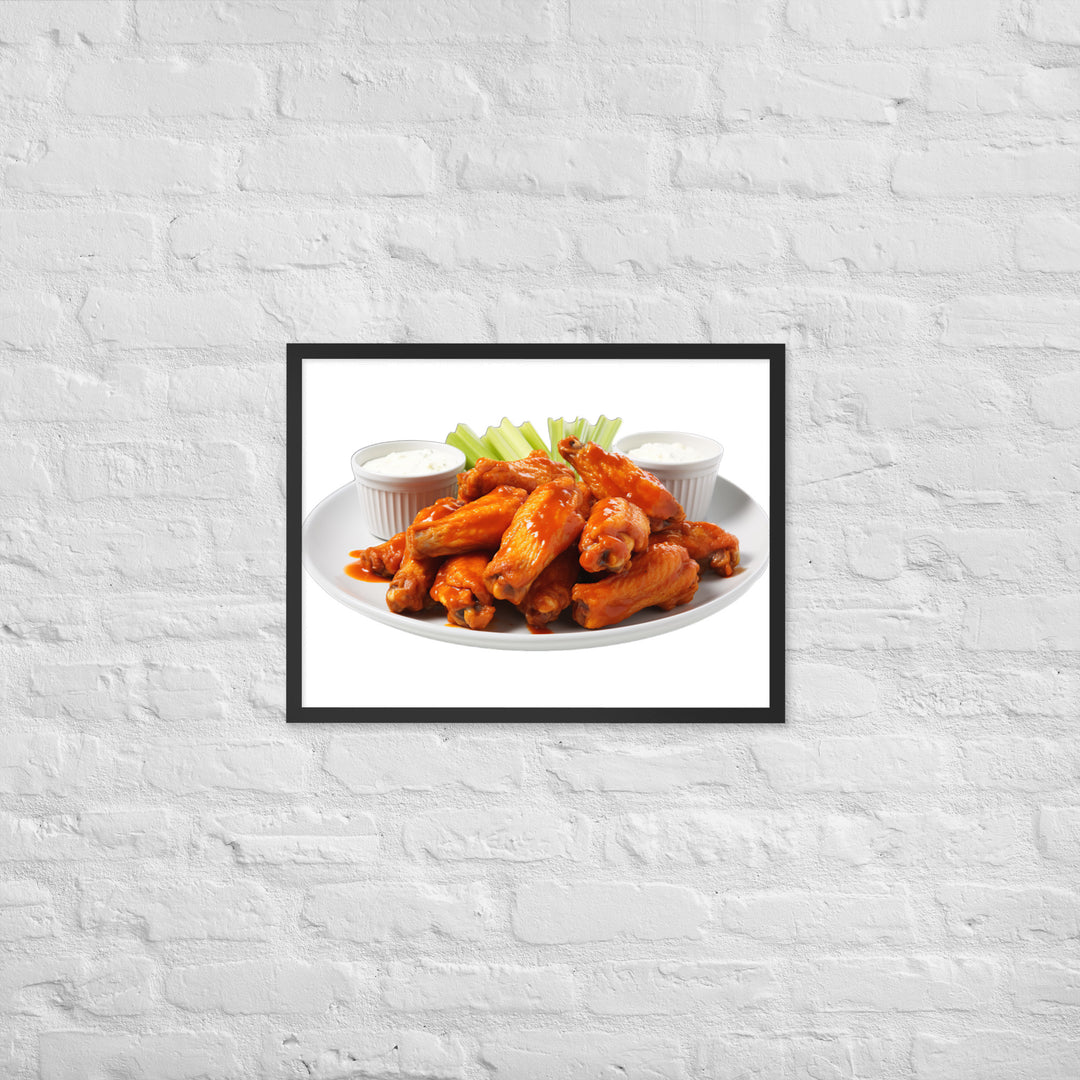 Spicy Buffalo Chicken Wings Framed poster 🤤 from Yumify.AI