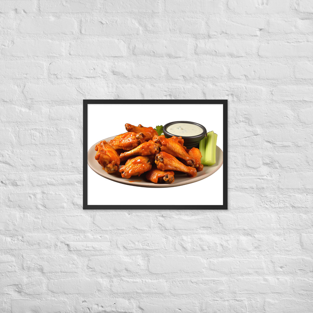 Spicy Buffalo Chicken Wings Framed poster 🤤 from Yumify.AI