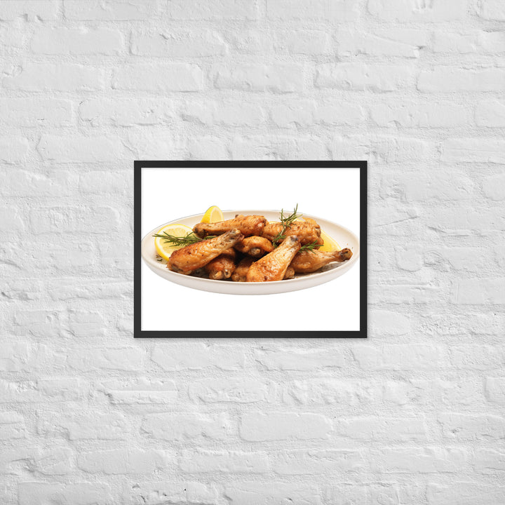 Lemon Pepper Chicken Wings Framed poster 🤤 from Yumify.AI