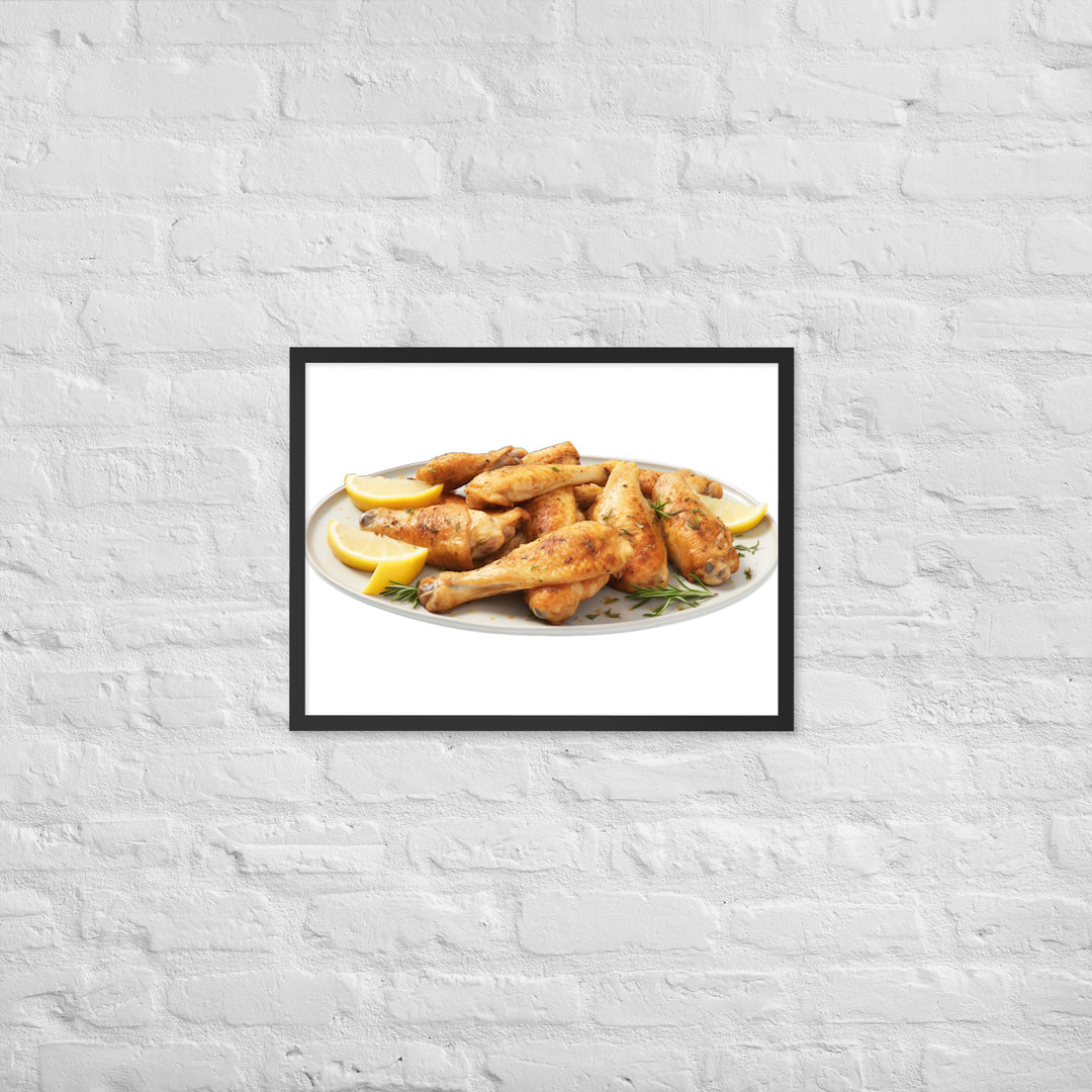 Lemon Pepper Chicken Wings Framed poster 🤤 from Yumify.AI