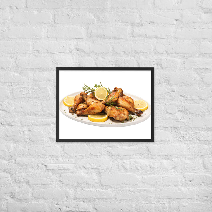 Lemon Pepper Chicken Wings Framed poster 🤤 from Yumify.AI