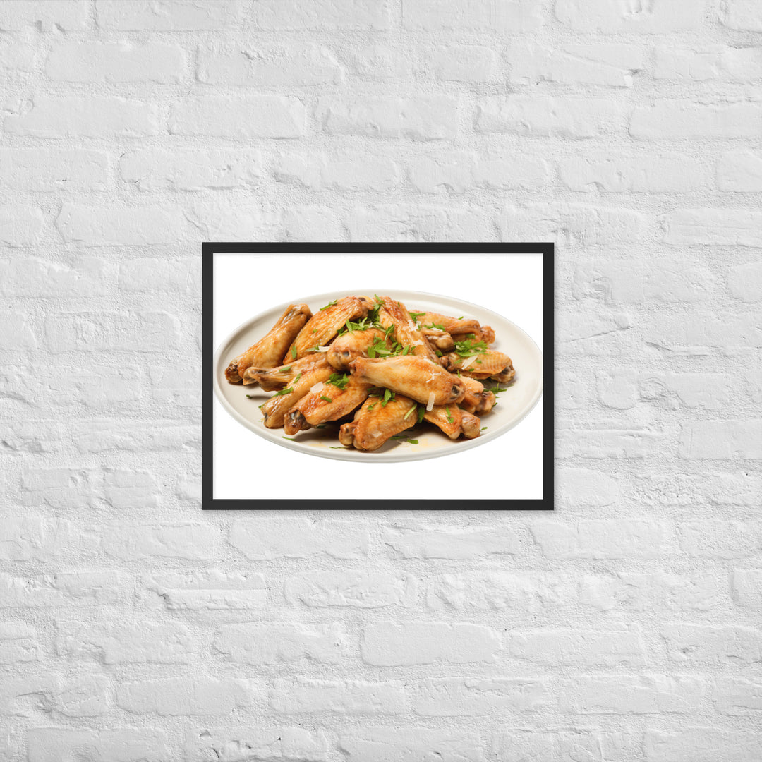 Garlic Parmesan Chicken Wings Framed poster 🤤 from Yumify.AI