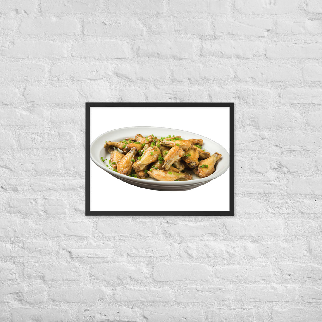 Garlic Parmesan Chicken Wings Framed poster 🤤 from Yumify.AI