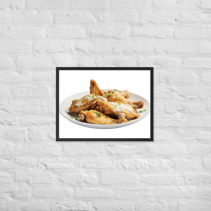 Garlic Parmesan Chicken Wings Framed poster 🤤 from Yumify.AI