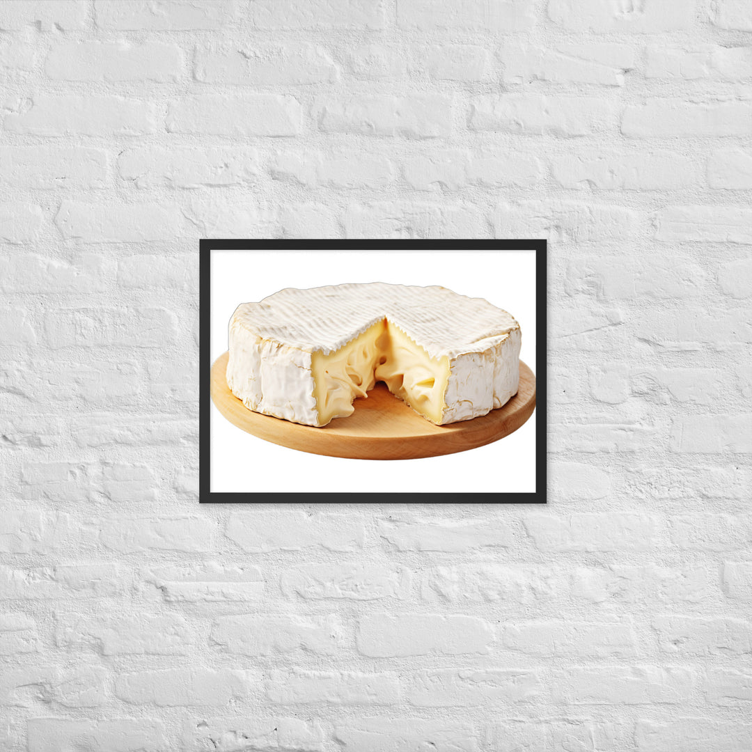 Creamy Brie Wheel Framed poster 🤤 from Yumify.AI