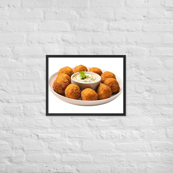 Spicy Falafel with Dipping Sauce Framed poster 🤤 from Yumify.AI