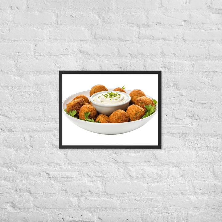 Spicy Falafel with Dipping Sauce Framed poster 🤤 from Yumify.AI