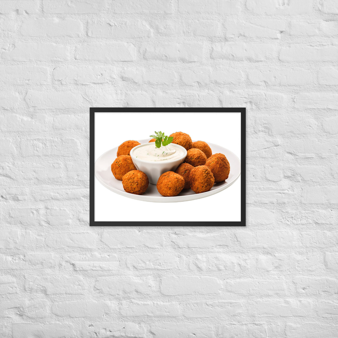 Spicy Falafel with Dipping Sauce Framed poster 🤤 from Yumify.AI