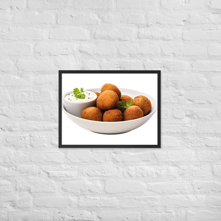 Spicy Falafel with Dipping Sauce Framed poster 🤤 from Yumify.AI