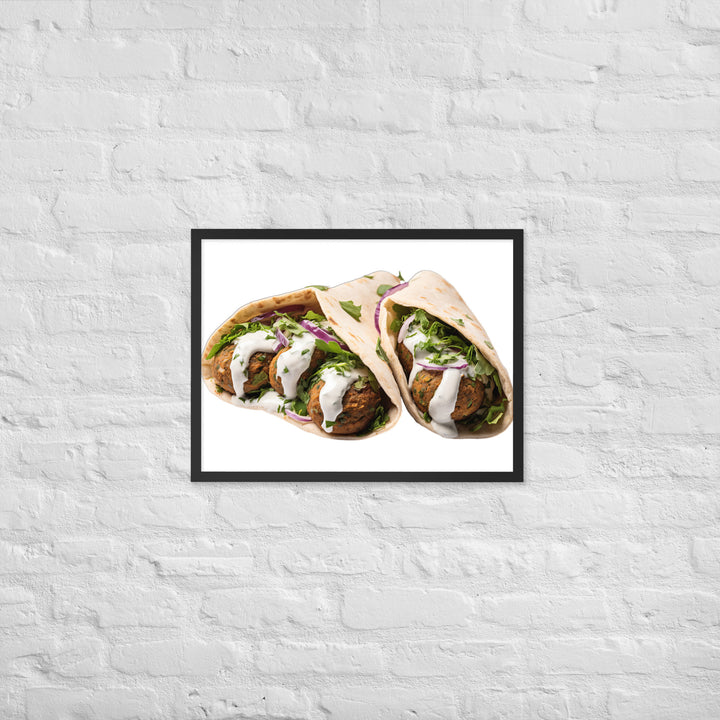 Fresh Falafel Pita Pocket Framed poster 🤤 from Yumify.AI