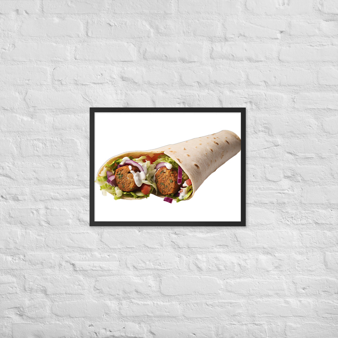 Falafel Wrap Rolled Perfection Framed poster 🤤 from Yumify.AI