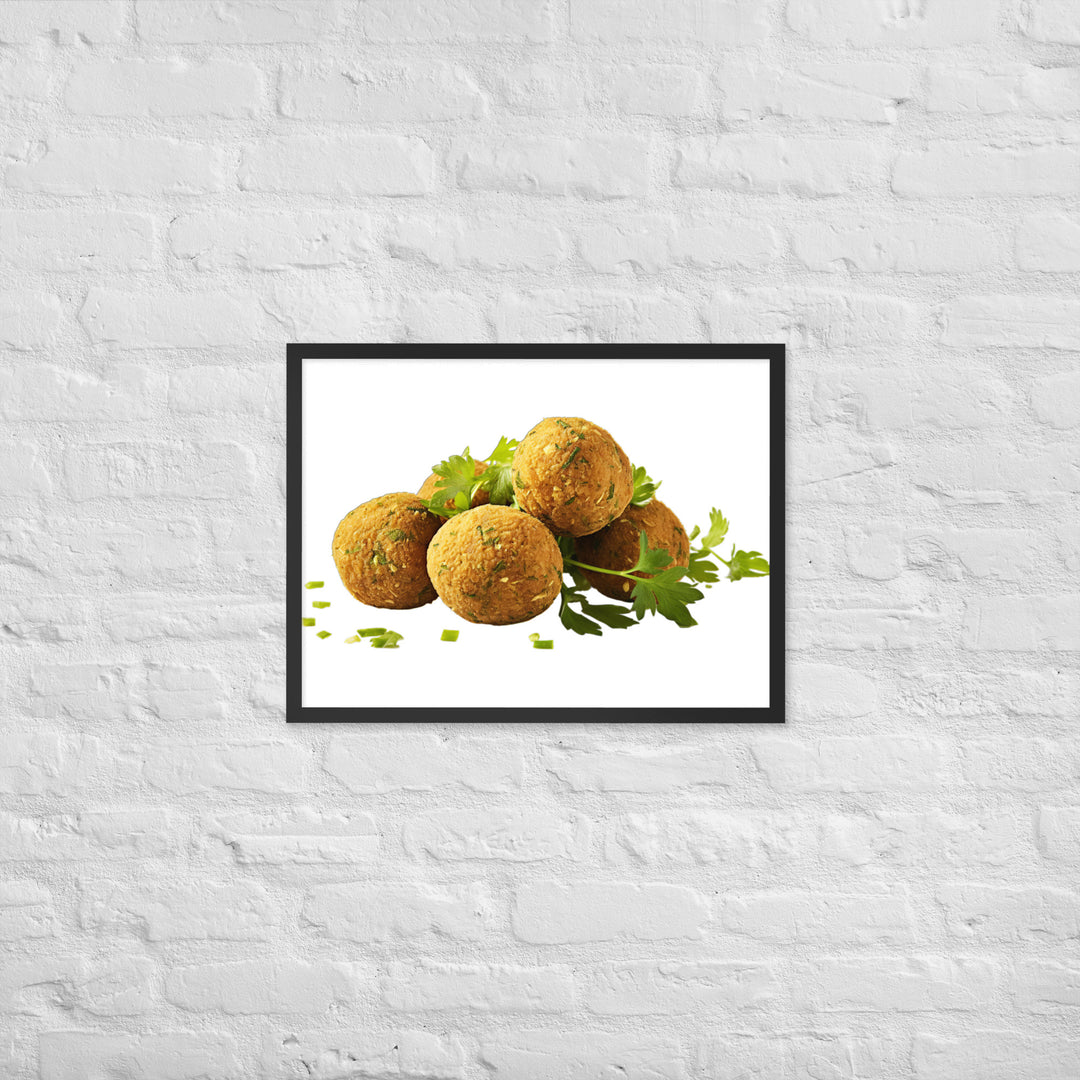 Crisp Golden Falafel Framed poster 🤤 from Yumify.AI